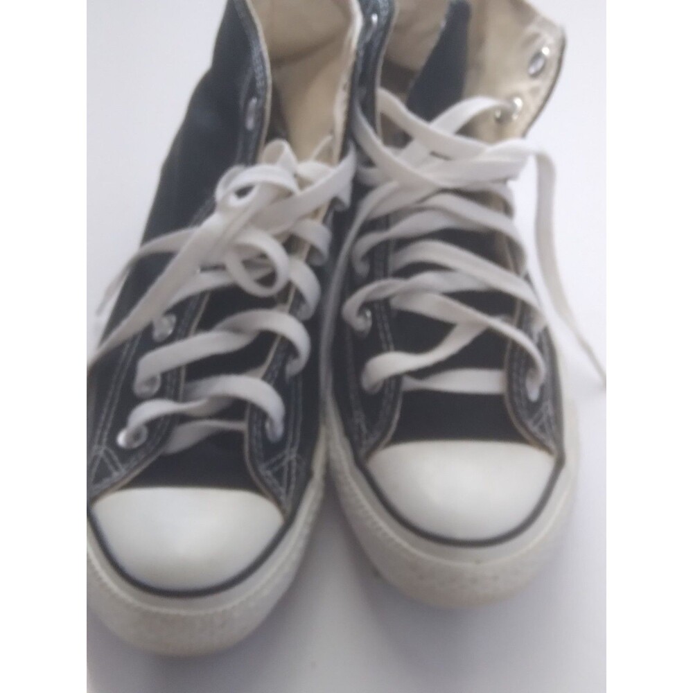 Converse Black and White High Top Lace Up Sneakers Mens 5 womens 7 - Picture 7 of 11